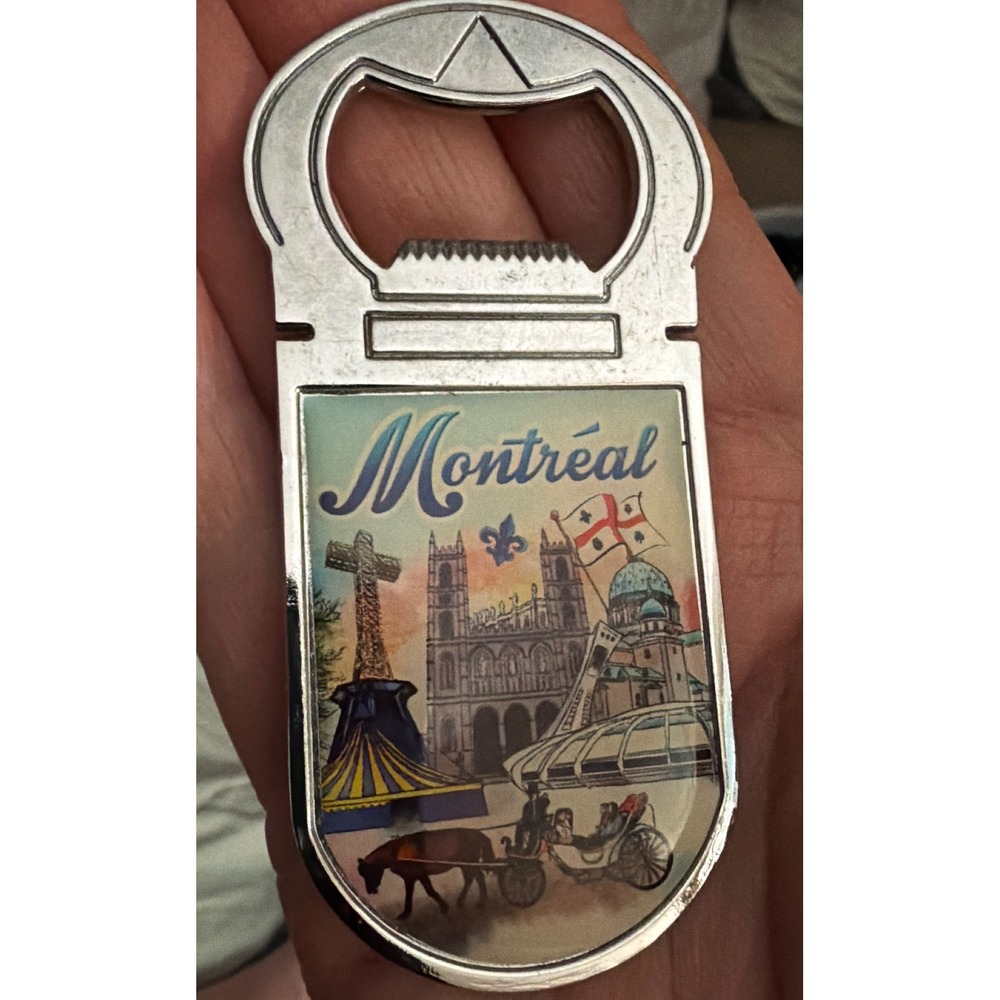 Montreal Souvenir Bottle Opener Magnet Silver New